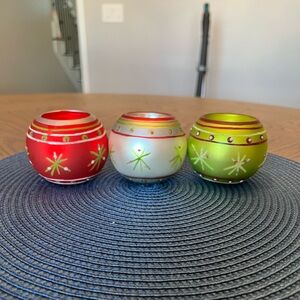Christmas ornament votive candle holder